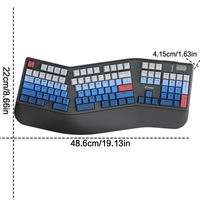 Clavier mécanique ergonomique JOMAA Split pleine taille, rechargeable, avec repose-poignets et repose-mains pour ordinateur de bureau et ordinateur portable Windows
