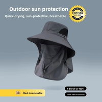 Sombreros de Sol de Verano con Protección UV, Gorra para Pesca y Caza al Aire Libre para Hombres y Mujeres, Sombrero de Pescador con Visera y Solapa para el Cuello para Senderismo y Camping