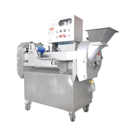 Automatische dubbelkopige groentesnijmachine voor verse blad- en wortelgroenten, alle snijtypen mogelijk