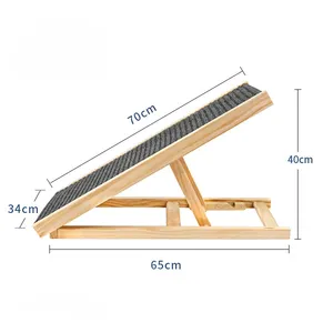 Hauteur réglable rampe pour animaux de compagnie pliable Portable chien escalier rampe parfaite pour lit canapé en bois chien rampe - Product Image 1