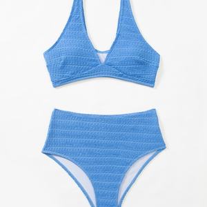 ชุดว่ายน้ำบราซิลเลี่ยนผู้หญิงแบบใหม่สุดฮอต ผ้าเนื้อสัมผัสพิเศษ ชุดบิกินี่ 2 ชิ้น ลายเสือดาว พร้อมบราดันทรง และเสื้อคลุม - Product Image 6