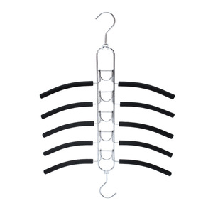 Multiple 5 tier non- slip foam padded rack saving clothing metal detachable hangers closet organizer