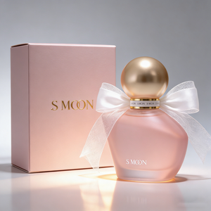 Botella de Perfume de Vidrio de Lujo de 50 ml y 100 ml, Color Rosa con Tapa Dorada y Bolsa de Regalo, Botella de Vidrio Vacía Personalizada para Mujer - Product Image 1