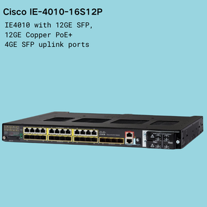 For new original IE-4010-16S12P Managed Industrial Ethernet <b>Switch</b> with 16 X SFP Ports 12 X PoE+ Ports QoS 128 Gbps VLAN Support - Product Image 1