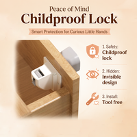Verrou de sécurité invisible pour enfants pour tiroirs et armoires, kit de protection magnétique pour bébés, aucun perçage requis