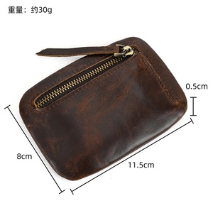Custom Logo Vintage Genuine Leather Mens Wallet Short RFID Card Holder Clutch Coin Purse with Open Closure and Polyester Lining - Product Image 6
