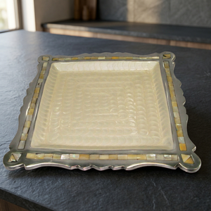 Bandeja de aluminio con interior esmaltado y nácar - Product Image 3