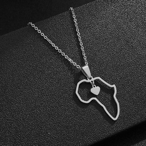 Collar chapado en oro <span class=keywords><strong>de</strong></span> acero inoxidable con <span class=keywords><strong>mapa</strong></span> <span class=keywords><strong>de</strong></span> <span class=keywords><strong>África</strong></span>, joyería, precio al por mayor, <span class=keywords><strong>2022</strong></span> - Product Image 2
