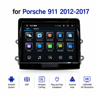 Sistem Multimedia Mobil Android 8,4 inci dengan Wireless CarPlay Android Auto untuk Porsche 911 991 2012-2017 Layar Sentuh HD IPS DSP