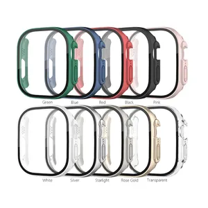 Vidrio + cubierta para <span class=keywords><strong>Apple</strong></span> <span class=keywords><strong>Watch</strong></span> <span class=keywords><strong>Ultra</strong></span> Case 49mm parachoques templado Protector <span class=keywords><strong>de</strong></span> pantalla pulsera para iWatch Band Accesorios - Product Image 1