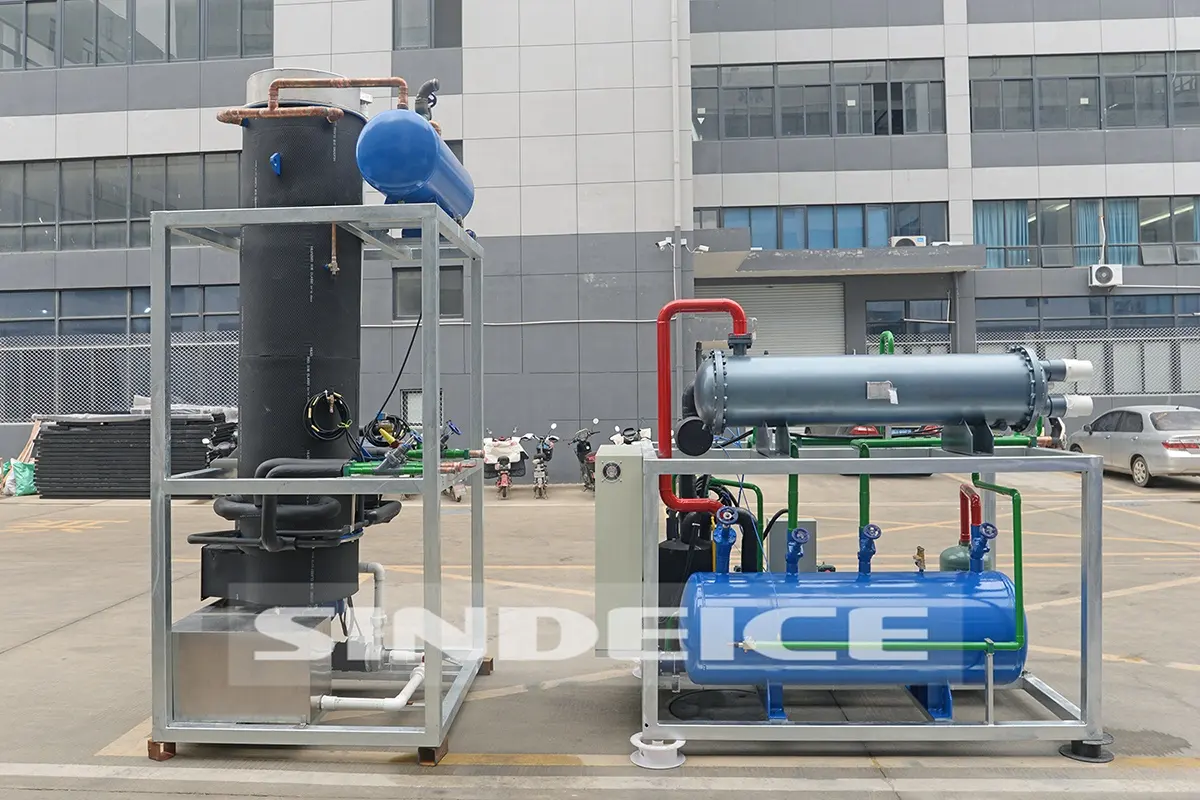 2024 di vendita calda SINDEICE 15 Ton tubo di ghiaccio macchina industriale tubo macchina macchina per ghiaccio commestibile impianto di produzione di ghiaccio