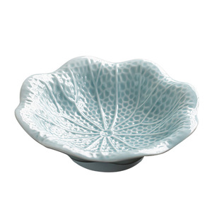 Plat à fruits en porcelaine en forme de feuille, grande assiette à dessert sur pied, plat à gâteau de mariage, style rétro de luxe - Product Image 5