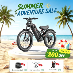 Bicicleta Eléctrica de Montaña eAhora Romeo Pro 2026, Neumáticos Gruesos 26 x 4 Pulgadas, Doble Suspensión, 7 Velocidades, Frenos de Disco Hidráulicos, Bicicleta para Adultos - Product Image 3