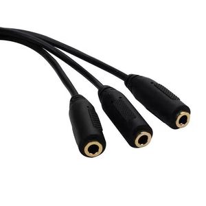 Cabo de Áudio Estéreo <span class=keywords><strong>DC</strong></span> <span class=keywords><strong>3.5mm</strong></span> Um-para-Três, Divisor de Fone de Ouvido com Condutores de Cobre Nu e Conectores Macho-Fêmea para Fones de Casal - Product Image 4