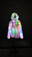 Veste en polyester imperméable à LED, lumineuse la nuit, colorée, très vendue pour la course nocturne, les fêtes, les remises de diplômes, Thanksgiving, Noël