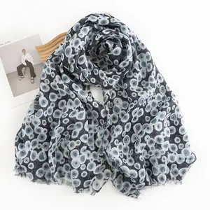 2023 Spring and Autumn new fashion cotton and linen short beard scarf mid-length sunshade warm shawl all-match scarf
