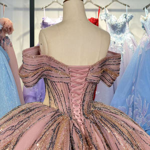 Vestidos de Quinceañera Impresionantes con Cintura Natural, Escote Corazón, Apliques, Bordados y Lentejuelas, Modelo 6966 - Product Image 6