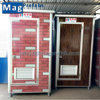 Salle de bain mobile, douche portable, montage facile et rapide, toilettes portables, panneau sandwich Mag Mall, conception de modèle 3D, blanc bleu