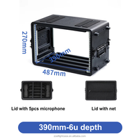 Rack standard de 19 pouces, capacité de 6 amplificateurs, profondeur de 39 cm, peut être équipé de tiroirs, avec roulettes et barre de traction