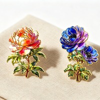 Emaille-Blumenbrosche aus Zinklegierung: Gänseblümchen, Iris, Lilie, Maiglöckchen, Narzisse, Hortensie, Sonnenblume, Tulpe, Anemone, Pfingstrose – Reversnadel