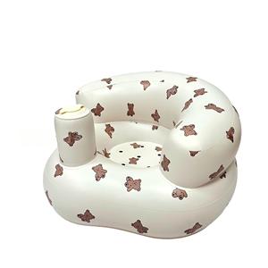 Multifunctional Inflatable Baby Support Chair with Cute Animal Print, <b>Portable</b> Infant Bath <b>Stool</b> for Sitting and Feeding - Product Image 4