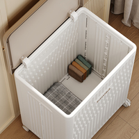 Caja de Almacenamiento Multiusos de Plástico WANUO, Caja de Almacenamiento para Muñecas, Caja de Almacenamiento Plegable para el Hogar con Ruedas para un Movimiento Flexible