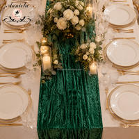 Chemin de table en velours ANNIELU pour Noël, tissu doux et fluide pour les fêtes, mariages, banquets, décoration de table, taille personnalisée