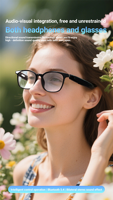 Lunettes intelligentes Alibaba F19 Ai, traduction multilingue, écoute de musique et conversation, anti-lumière bleue