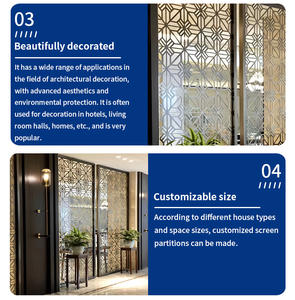 Biombo Moderno para Pasillo, <span class=keywords><strong>Separador</strong></span> de Acero Inoxidable Dorado, Divisor de Habitaciones, <span class=keywords><strong>Separador</strong></span> de Pared de Piso a Techo para Sala de Estar o Salón - Product Image 3