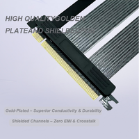 Câble d'extension flexible PCIe 4.0 X16 pour carte graphique, 180 degrés, 32 Gb/s, haute vitesse, blindé, à âme en cuivre, pour PC de jeu ITX