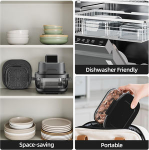 Friggitrice ad aria multifunzione elettrica da 4 litri con controllo digitale per la protezione contro il surriscaldamento dell'apparecchio da cucina - Product Image 6