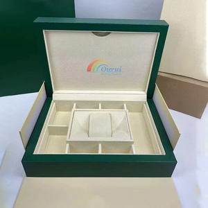 Boîte à montre de marque verte en gros d'usine avec logo en stock, ensemble complet d'emballage de montre avec sac cadeau et carte manuelle - Product Image 4