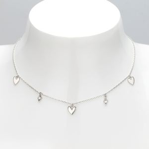 Collier pendentif cœur en argent sterling S925 avec zircon, poli, style vintage, bijoux fins pour femmes, fabricant, rhodié, best-seller SPJ - Product Image 3