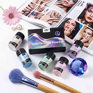 Poudre pigmentée holographique métallique LEQU 6 couleurs pour artisanat en résine DIY et peinture d'ongles - Product Image 6