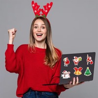 Étiquettes personnalisées avec logo imprimé, autocollants en PVC plastique adhésifs, découpe UV, autocollants de Noël, autocollants d'anime, autocollants décoratifs aléatoires, étiquettes artisanales