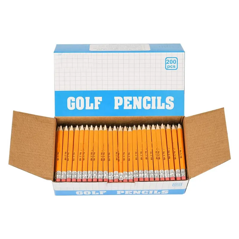 بالجملة 3.5 بوصة مدرسة HB قلم رصاص خشبي 100 200 قطعة / مجموعة معيار الجولف قلم رصاص علوي مع شعار