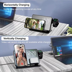Producto de Moda: Soporte para Teléfono con Espejo de Temperatura, Reloj <span class=keywords><strong>Despertador</strong></span>, Cargador Rápido de 15w para iPhone 15, 17, 18, Base de Carga Inalámbrica 4 <span class=keywords><strong>en</strong></span> 1 - Product Image 6
