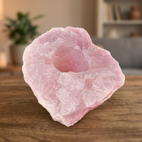 Grand bougeoir en Quartz Rose, pierres naturelles, artisanat en cristal, pierres Reiki, roches Feng Shui, bougeoirs de noël, vente en gros