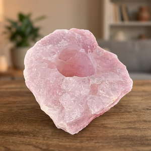 Grand bougeoir en Quartz Rose, pierres naturelles, artisanat en cristal, pierres Reiki, roches Feng Shui, bougeoirs de noël, vente en gros - Product Image 3