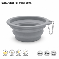 Yunuoxi Bol d'eau pliable pour animaux gris froid 14cm 13cm, gamelle pliable en silicone pour chien 1.5cm plate 70g, vente en gros usine