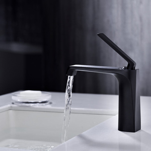 Cobre y latón baño <span class=keywords><strong>barato</strong></span> manija única mate negro <span class=keywords><strong>lavabo</strong></span> <span class=keywords><strong>grifo</strong></span> para baño <span class=keywords><strong>grifo</strong></span> <span class=keywords><strong>lavabo</strong></span> - Product Image 4