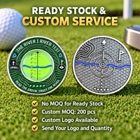 Lecteur de green de golf double face avec niveau à bulle, aide à l'alignement en métal pour le putting, accessoires de golf en gros, fourniture d'usine