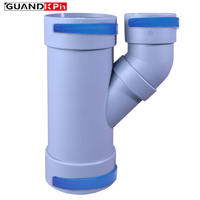 Raccord en T semi-rigide en PEHD 75mm 110mm à clipser pour système de ventilation ERV HRV d'air frais, taille personnalisée, blanc