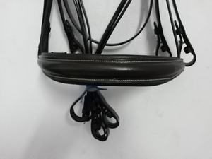 Caballo de cuero genuino de alta calidad, Boca de lujo, doble brida con banda anatómica para la nariz y banda para las cejas de canal vacío - Product Image 4