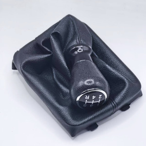 Leather Gear <b>Shift</b> <b>Knob</b> Cover For Citroen C5 A6 5 Speed Manual Transmission Black - Product Image 1
