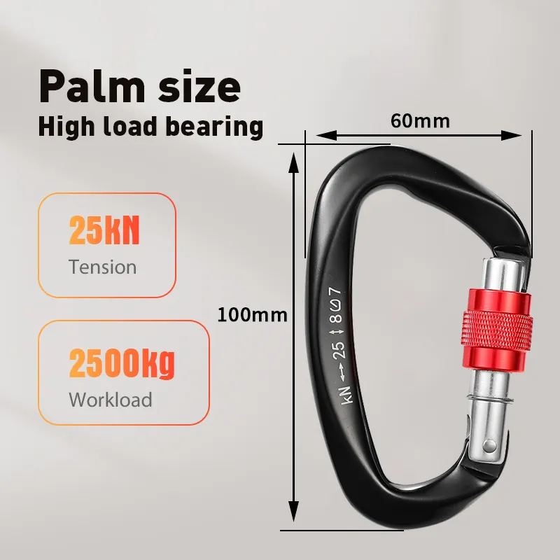 JRSGS Fábrica Atacado Escalada e Caverna Explorando Trabalho Aéreo Mestre Fechaduras Snap Ganchos 25KN Ultra-Light Locking Mosquetão