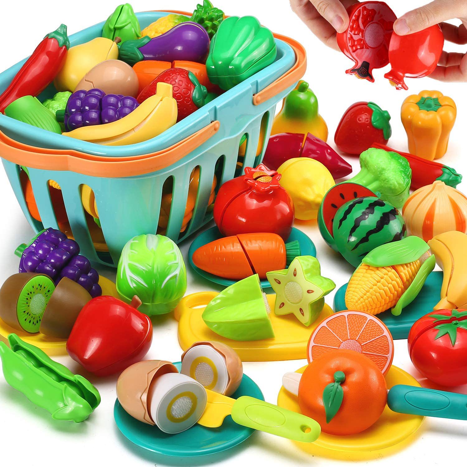 Kids Toy Kitchen Play Food Set Rollenspiel Cook Kitchen Set Spielzeug für Mädchen Schneiden Play Food Toy For Kids Kitchen