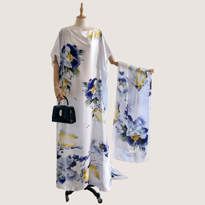 Robe de créateur africaine luxueuse pour femmes, printemps-été, grande taille, polyester, robe en soie tendance - Product Image 4