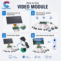 Untuk Modul Kartu Ucapan Video Kertas Seni 7.0 Inci Panel IPS 1024x600 Kontrol Magnet Penyimpanan 1GB LCD Digital Video MP4