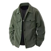 Veste d'hiver de haute qualité pour hommes Design de mode tissu velours côtelé col rabattu prix de gros veste de plein air quotidienne à la mode